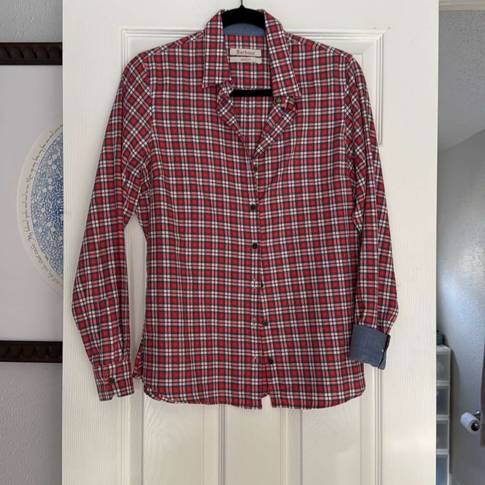 Barbour flannel button down shirt